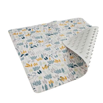 Tapis de douche antidérapant blanc et bleu Equipstore Création 54 x 54 cm