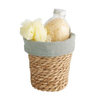 Panier de rangement Equipstore Création en matière naturelle et polycoton sauge multicolore Ø11 x H.