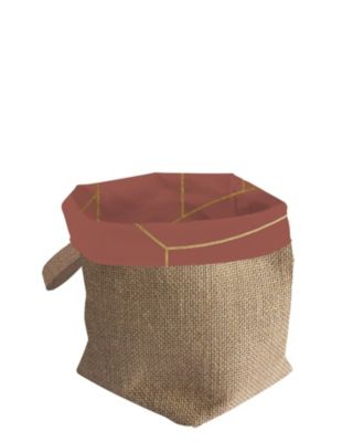 Panier carré en matières naturelles Terracotta