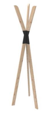 Porte-manteau à poser bois et noir 3 têtes