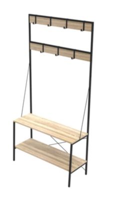 Portant d'entrée style industriel Napari bois et métal H. 180 x L. 90 cm