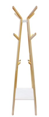 Porte manteau en pin Tower 12 têtes et 1 étagère