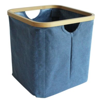 Panier de rangement cadre bambou Hyppolite bleu