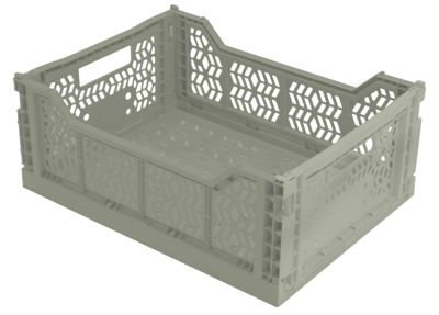 Cagette plastique recyclé pliable kaki taille M