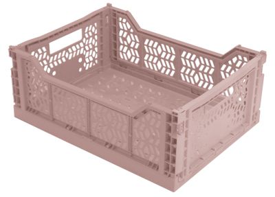 Cagette plastique recyclé pliable rose taille M