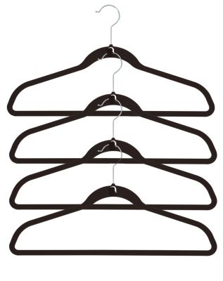 Lot de 4 cintres en feutre effet velours noir