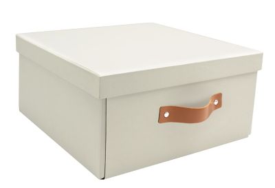 Boîte de rangement en carton rectangulaire Mixxit blanc