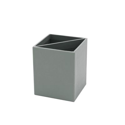 Pot à crayon en carton gris avec 2 compartiments