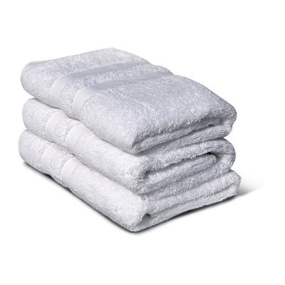 Lovely Home Lot de 3 serviettes de bain 50 x 100 cm coton 500 g/m2 blanc uni - vue 2
