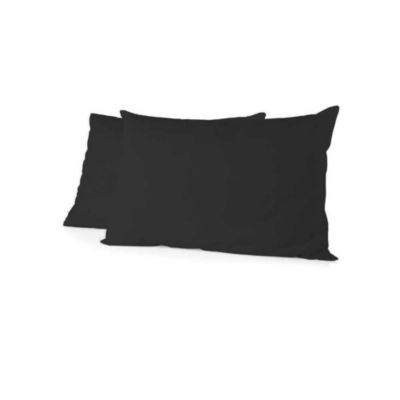 Home Linge Passion Lot de 2 taies doreiller - Microfibre 82 g - 50 x 70 cm Noir - vue 2