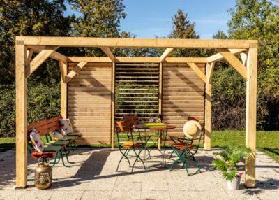 Auvent pergola Veneto Habrita en bois l.3 6 x P.3 4 x H.2 17 m