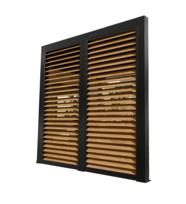 Ventelles aluminium mobiles couleur imitation bois pour côté 3 pour pergola bioclimatique PER 3630 BI et PER 2430 BI - vue 2
