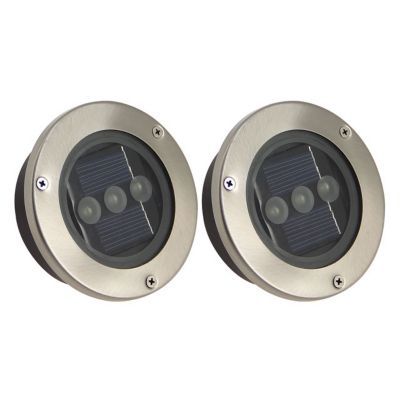 2 spots extérieurs encastrables solaires XANLITE Florida 3 LEDS blanches