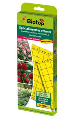 Piège englué jaune spécial insectes volants Biotop (10 plaques)