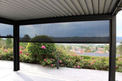 Rideau frontal motorisé 4 m pour pergola bioclimatique Premium Green Outside