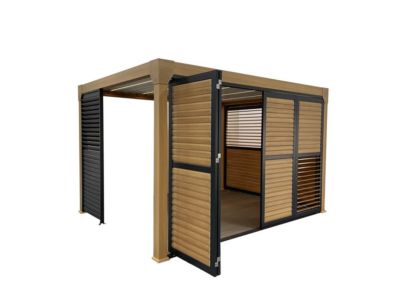 Lot de 2 panneaux ouvrants repliables pour pergola Green Outside 4m bois