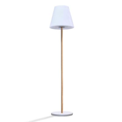 Lampadaire solaire rechargeable dimmable Standy Wood Solar Lumisky 100lm IP44 blanc froid bois clair