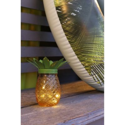 Lampe solaire Ananas GALIX MétalVerre 5 LED 8h d'éclairage - vue 3