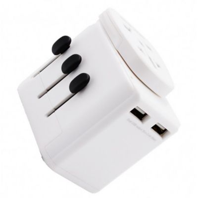 Adaptateur universel de voyage 150 pays + 2xUSB Watt&Co