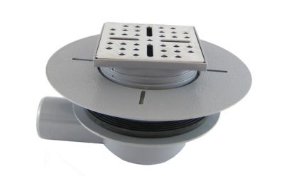 Bonde de douche centrale horizontale gris Galedo Showerplate