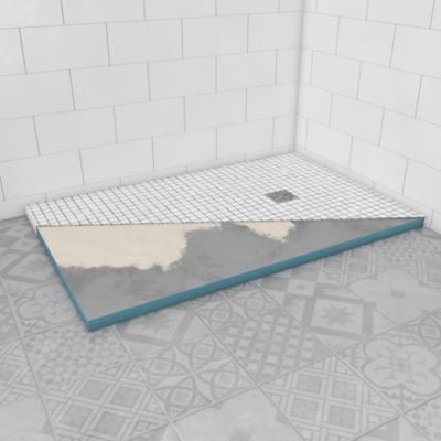 Receveur de douche extra-plat 90 x 140 cm, gris, bonde centrale, Galedo Showerplate