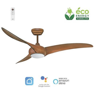 Fanelite Ventilateur de plafond 132 cm imitation bois MAFATE Moteur DC LED dimmable 3 couleurs Wifi Silencieux Neuf - vue 3