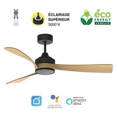 Fanelite Ventilateur de plafond 132 cm et bois MANIHI Moteur DC LED 20W3 couleurs + LED SUPERIEURE Neuf - vue 2