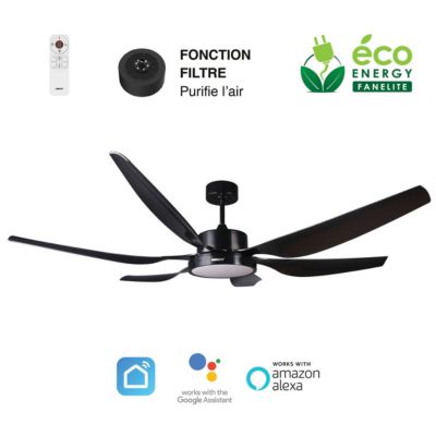 Fanelite Ventilateur de plafond 168 cm MAKATEA Moteur DC LED 3 couleurs Silence + PURIFICATEUR D'AIR INCLUS Neuf - vue 4