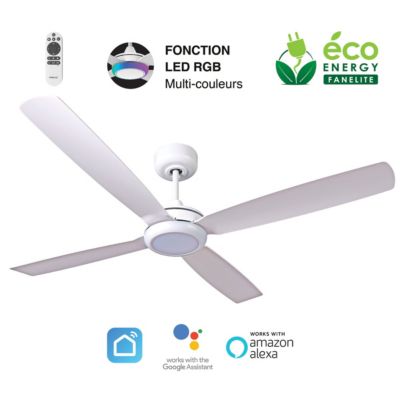 Fanelite Ventilateur de plafond 132 cm QAMEA Moteur DC LED dimmable 3 couleurs + RGB Wifi Silencieux Neuf - vue 3