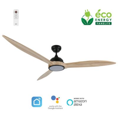 Fanelite Ventilateur de plafond 164 cm et bois MOOREA Moteur DC Lumière LED dimmable 3 couleurs Wifi Neuf - vue 2