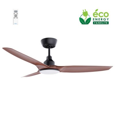 Fanelite Ventilateur de plafond 132 cm noir et ABS imitation bois FANDC52LN-BKD - Moteur DC 18W - LED 20W dimmable 3 couleurs Marron - vue 4