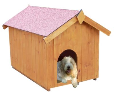 Niche pour petit chien 0,77m² en bois avec toit bitumé et plancher Habrita