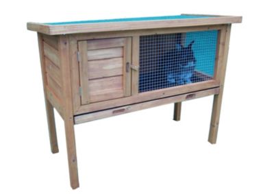Clapier sur pied en bois 0,41m²- toit mono-pente pour 2 à 3 animaux – Habrita