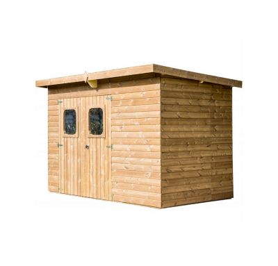 Abri theora sans plancher panneaux en bois thermo chauffé toit mono pente 4.52 m² THE2818.02N HABRITA
