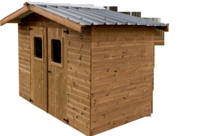 Abri de jardin Habrita Thermabri en bois coloris naturel ép.28 mm surface extérieure 7,62 m²