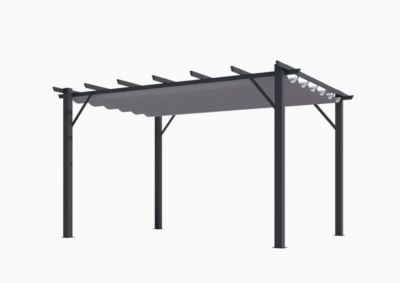 Pergola autoportante manuelle aluminium Habrita PER4030GG gris 4 x 3 m