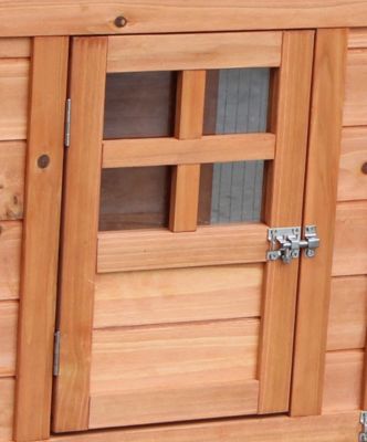 Poulailler en bois 0,5m² teinté avec toit bitumé pour 2 poules Habrita