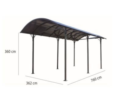 Carport 27.51 m² gris anthracite Habrita CAR3676ALCC