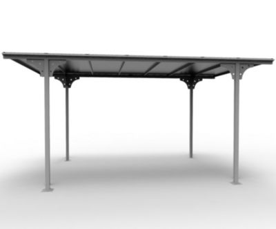 Carport 14.70m² gris anthracite Habrita CAR3050ALTP