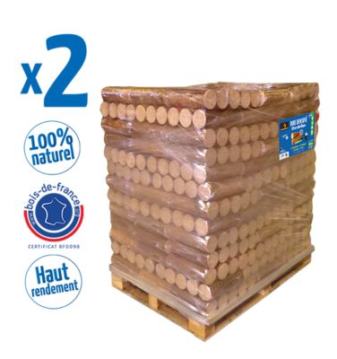 Bûche densifiées Woodstock 104 packs de 5 bûches (2 palettes) - Prêt à l'emploi ≤ 10 % - Woodstock