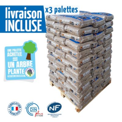 Lot de 3 WOODSTOCK BOIS GRANULES palette de 66 Sac de 15 kg - vue 2