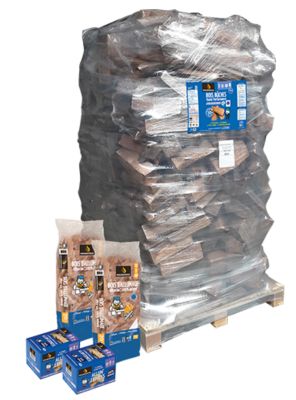 Pack bois de chauffage Woodstock – bûches 40 cm + bois d’allumage + allume-feux – prêt à l’emploi