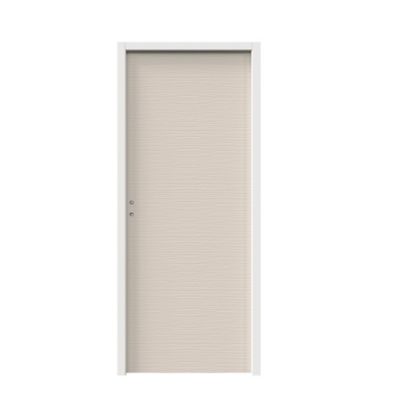 Bloc-porte Vague relief blanc H.204 x l.83 cm, poussant droit