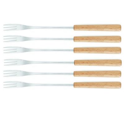 Lot de 6 fourchettes pour fondue bois clair Tableandcook 3008187