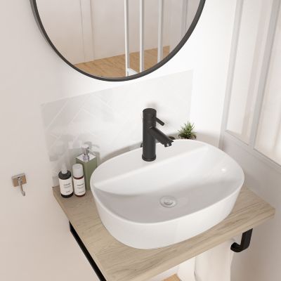 Vasque à  poser ovale blanche en céramique  Homesight Faro