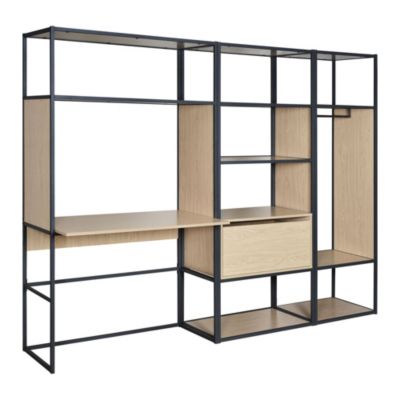 Bureau modulable en métal noir et bois l. 250 cm Homesight Oslo - Hom
