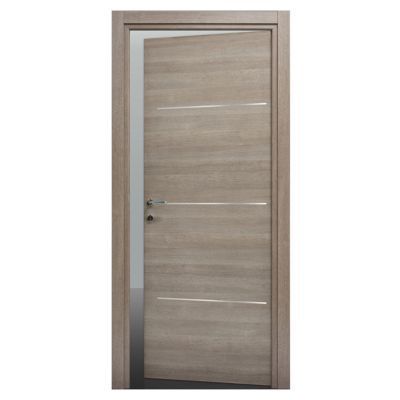 Bloc-porte Geom Triaconta écru H.204 x l.83 cm, poussant gauche