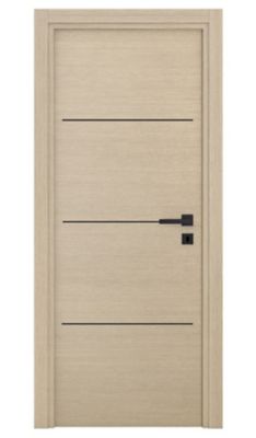 Bloc-porte Triaconta bois naturel insert noir H.204 x l.73 cm, poussant gauche