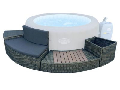Bestway Ensemble mobilier 4 modules pour spa gonflable Lay-Z-Spa rond 180 cm - Marron - vue 2