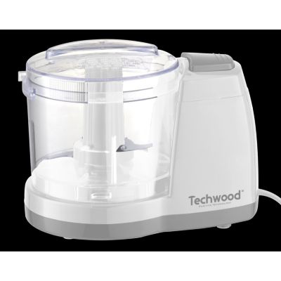 Techwood THA-150 Mini Hachoir 375 mL - 150W, avec bouton poussoir, lames en inox